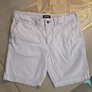 Express Men's Soft Gray Flat Front Shorts